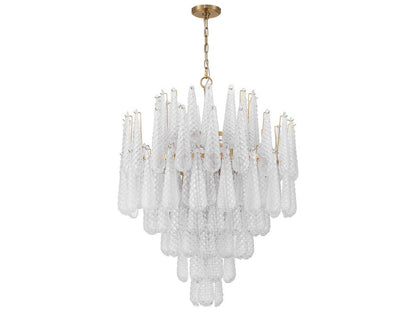 Crystorama Ollie 21-Light Chandelier with Sand Clear Glass in Aged Brass