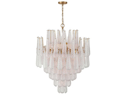 Crystorama Ollie 21-Light Chandelier with Sand Clear Glass in Aged Brass