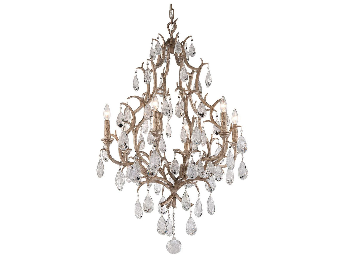 Corbett Lighting 6-Light Amadeus Chandelier in Stria Gold Leaf