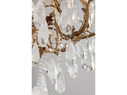 Corbett Lighting 12-Light Amadeus Chandelier in Stria Gold Leaf with Crystal Accents