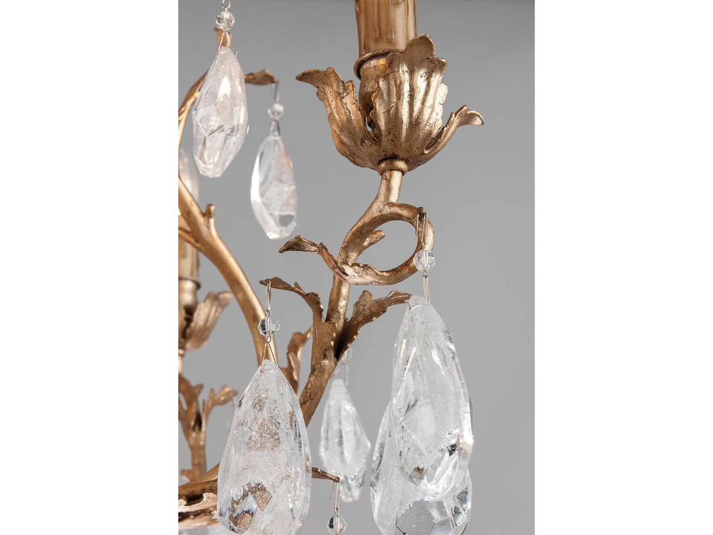 Corbett Lighting 12-Light Amadeus Chandelier in Stria Gold Leaf with Crystal Accents