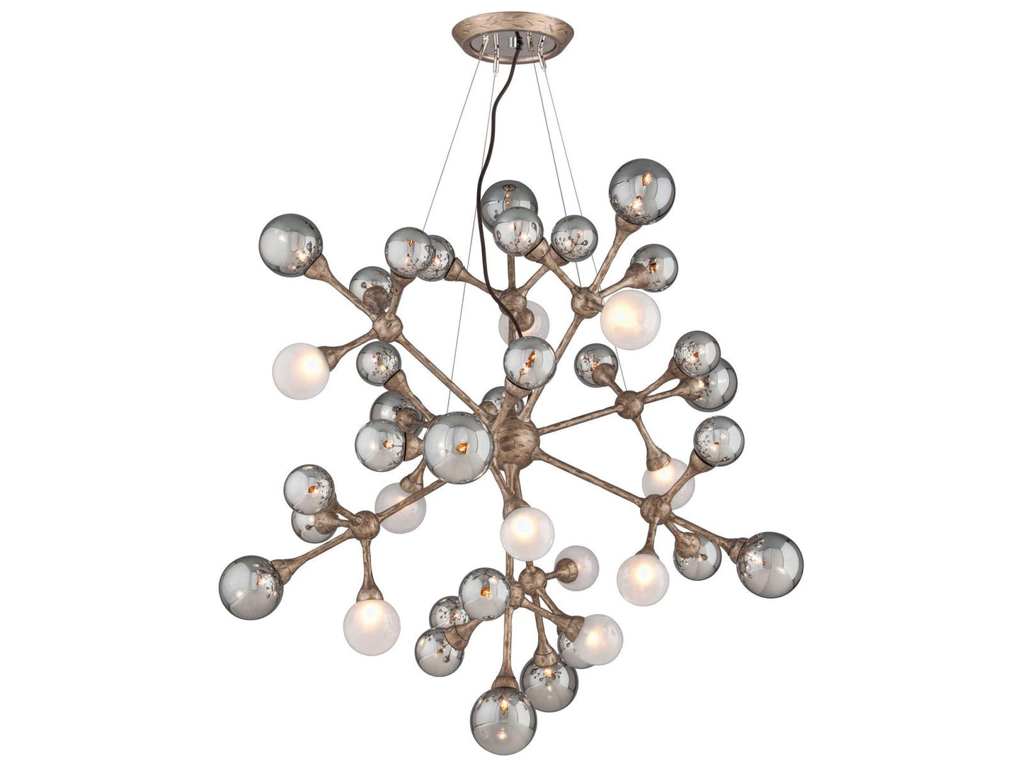 Corbett Lighting Element 40-Light Sputnik Chandelier in Stria Gold Leaf