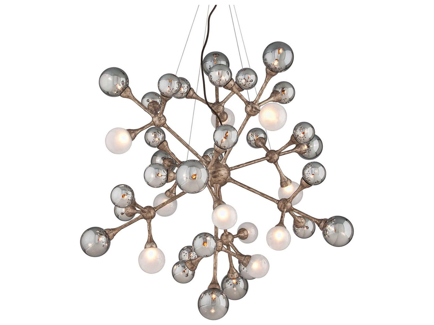 Corbett Lighting Element 40-Light Sputnik Chandelier in Stria Gold Leaf