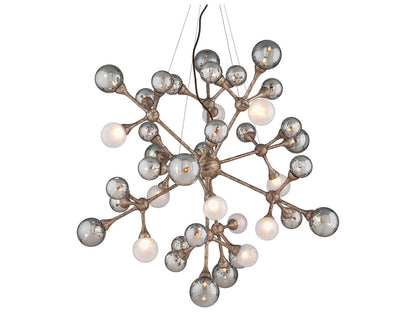 Corbett Lighting Element 40-Light Sputnik Chandelier in Stria Gold Leaf