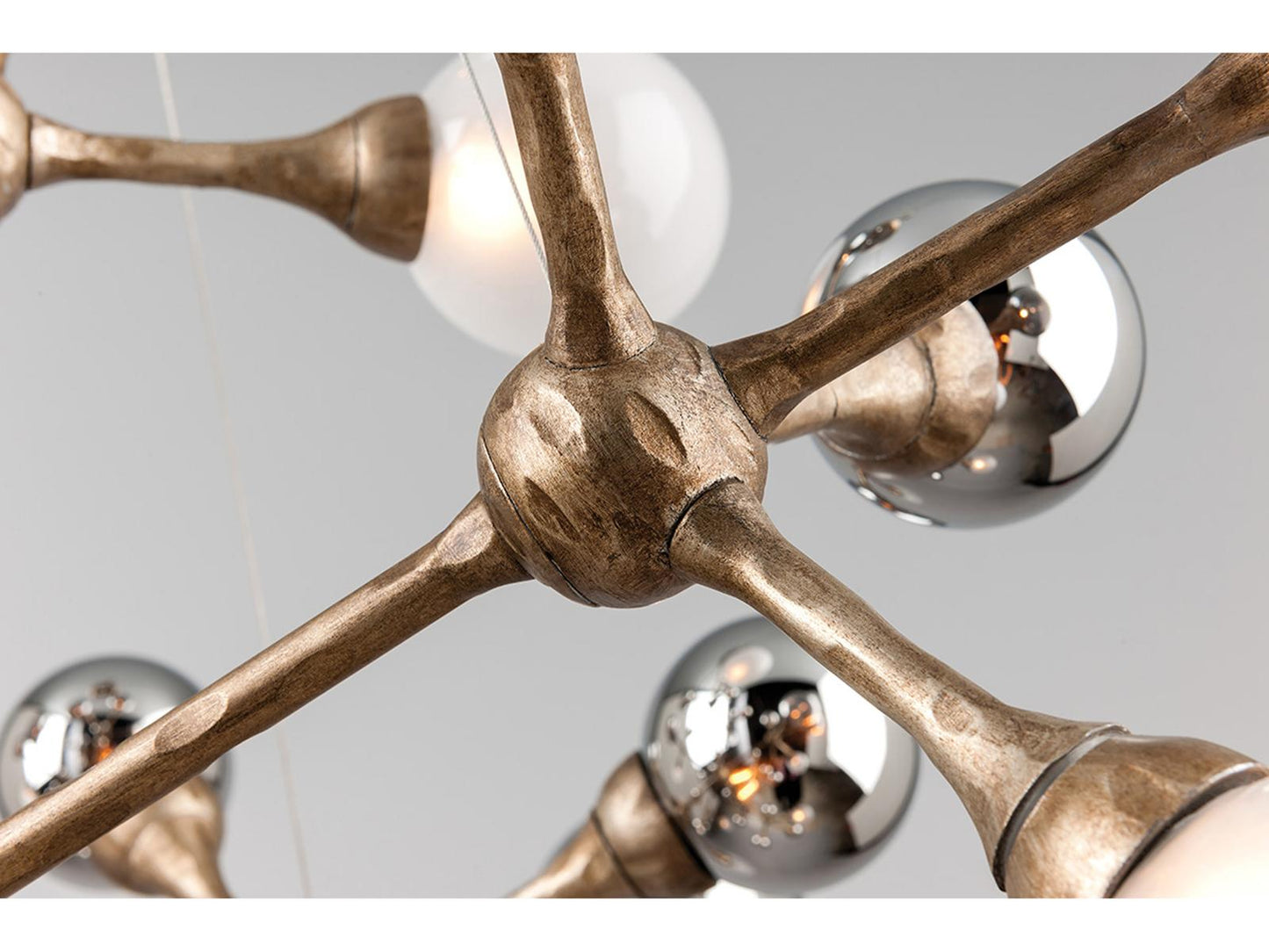Corbett Lighting Element 40-Light Sputnik Chandelier in Stria Gold Leaf