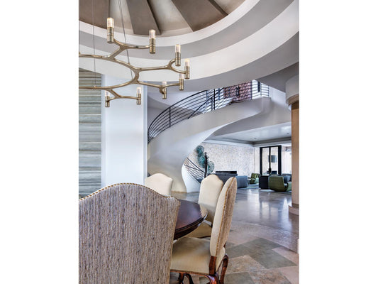 Corbett Lighting 16-Light Nexus Linear Chandelier in Warm Silver Leaf