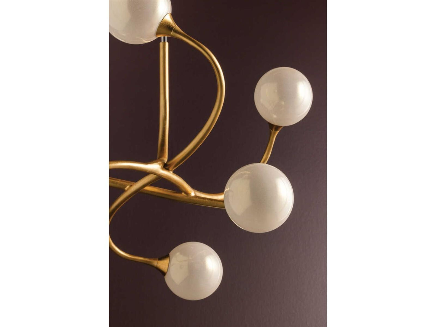Corbett Lighting 6-Light Signature Chandelier in Gold Leaf with White Glass