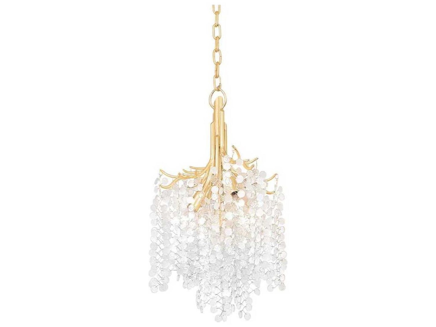 Corbett Lighting 5-Light Genoa Chandelier in Gold Leaf with Glass Drops