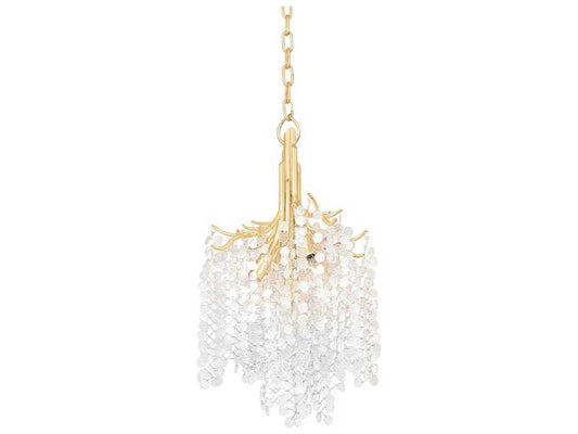 Corbett Lighting 5-Light Genoa Chandelier in Gold Leaf with Glass Drops