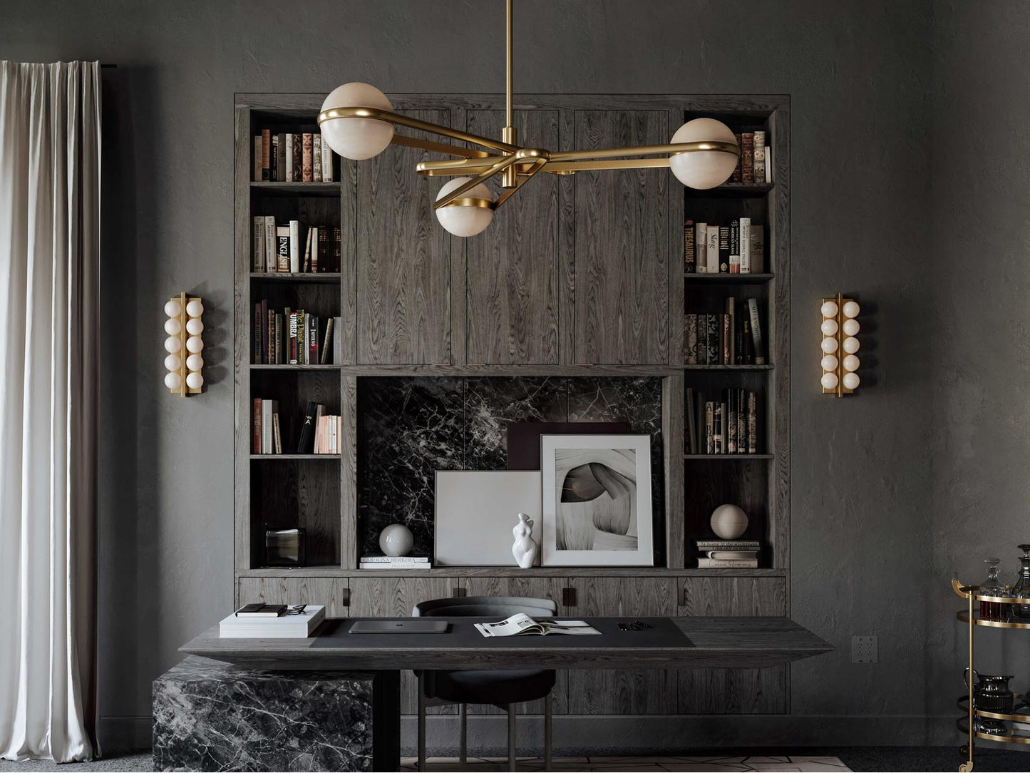 Corbett Lighting 6-Light Kyomi LED Chandelier in Vintage Brass