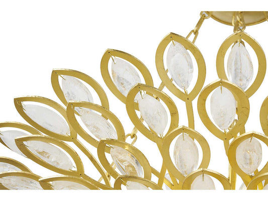 Corbett Lighting Vittoria 4-Light Chandelier in Gold Leaf with Craquelle Crystal