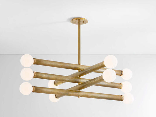 Corbett Lighting 10-Light Pienza Chandelier in Vintage Brass with Glass Orbs