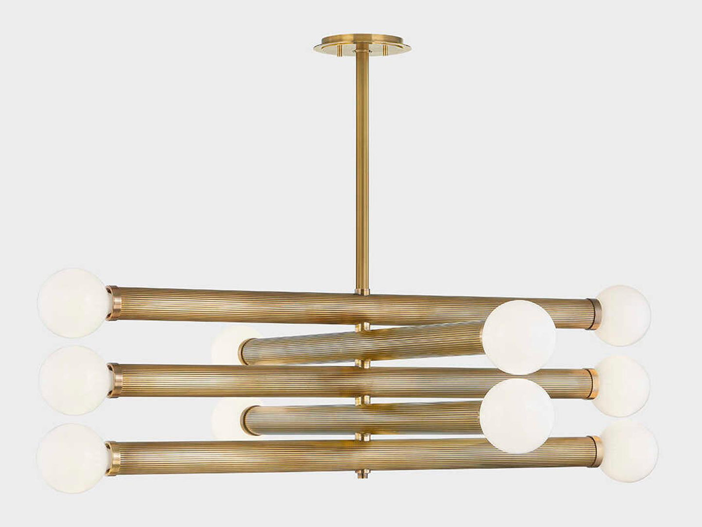 Corbett Lighting 10-Light Pienza Chandelier in Vintage Brass with Glass Orbs