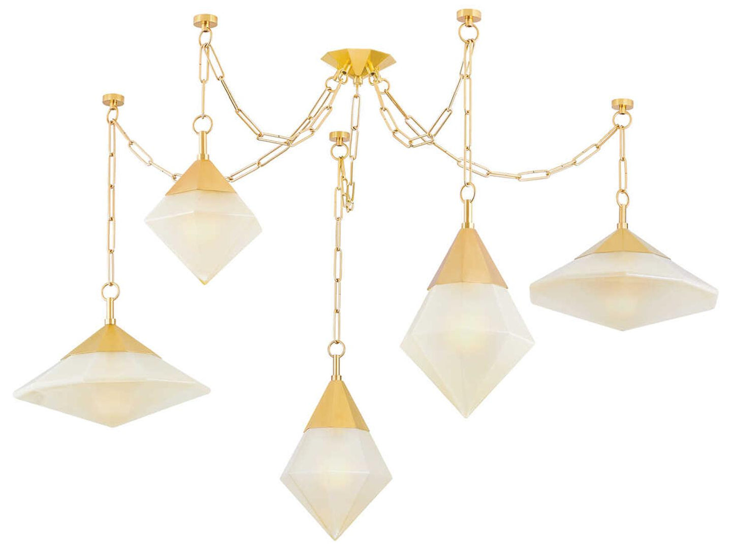 Corbett Lighting 5-Light Angelique Chandelier Vintage Polished Brass Modern