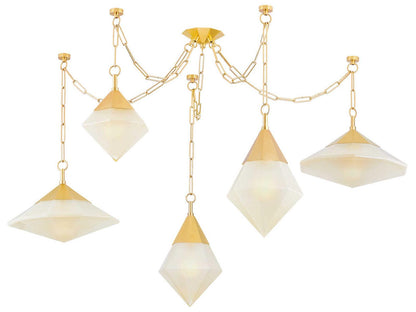 Corbett Lighting 5-Light Angelique Chandelier Vintage Polished Brass Modern