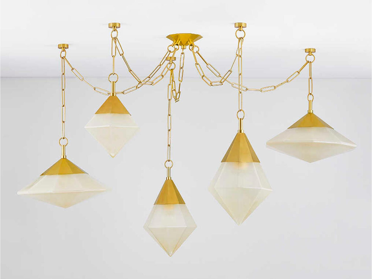 Corbett Lighting 5-Light Angelique Chandelier Vintage Polished Brass Modern