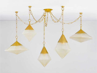 Corbett Lighting 5-Light Angelique Chandelier Vintage Polished Brass Modern