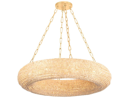 Corbett Lighting Lure 10-Light 36-Inch Chandelier in Vintage Gold Leaf