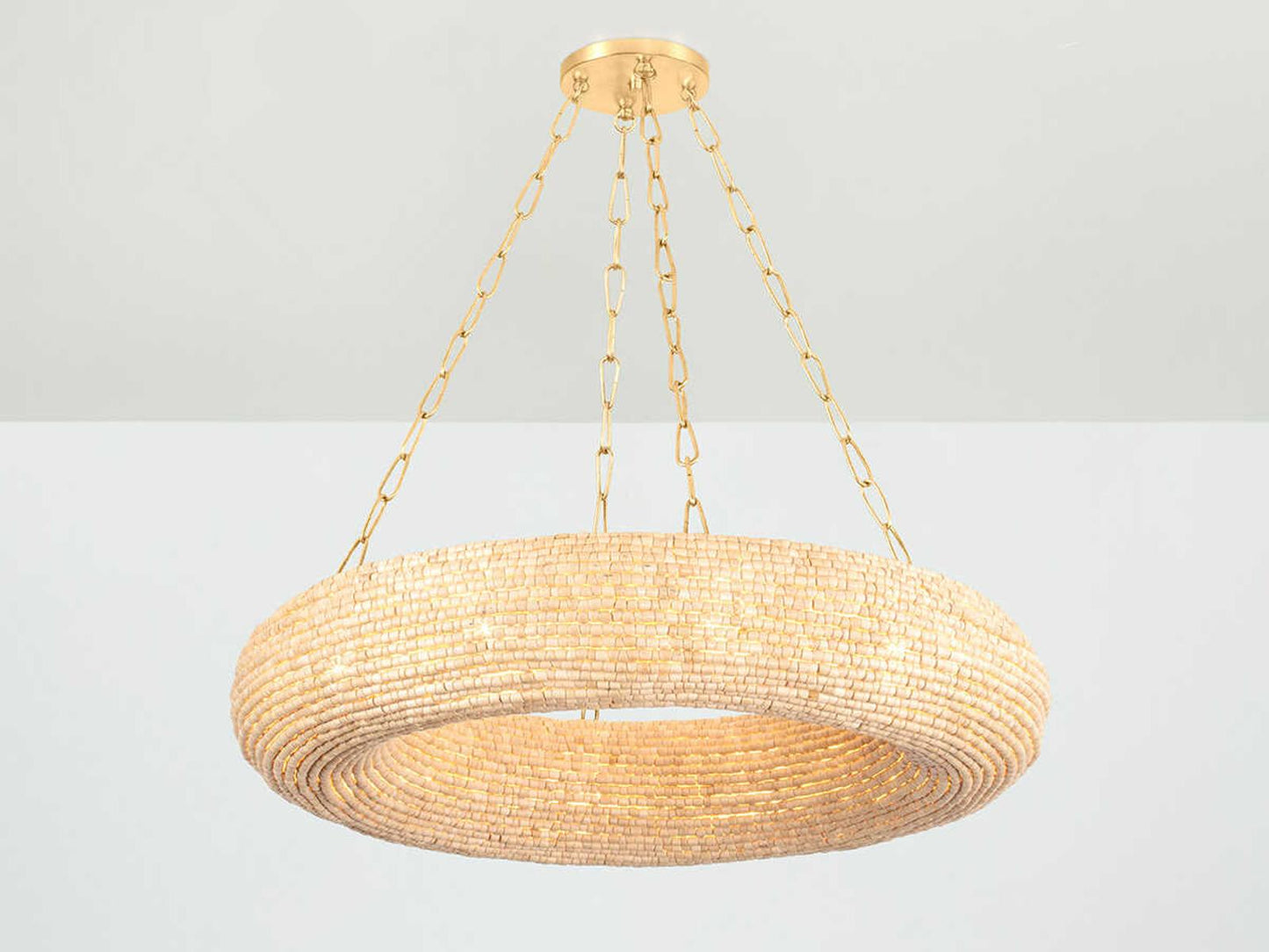 Corbett Lighting Lure 10-Light 36-Inch Chandelier in Vintage Gold Leaf