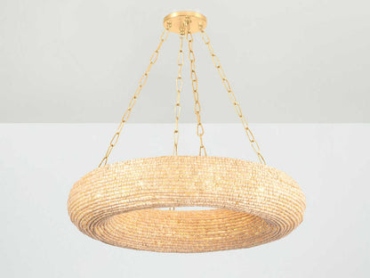 Corbett Lighting Lure 10-Light 36-Inch Chandelier in Vintage Gold Leaf