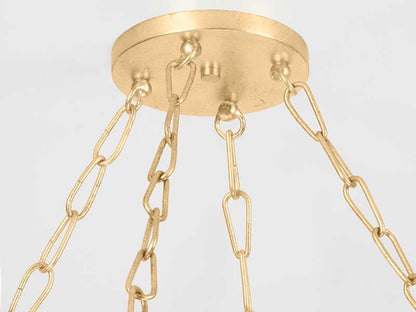 Corbett Lighting Lure 16-Light Chandelier in Vintage Gold Leaf with Wood Beads