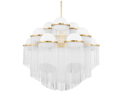 Corbett Lighting 12-Light Celestial Chandelier in Aged Brass