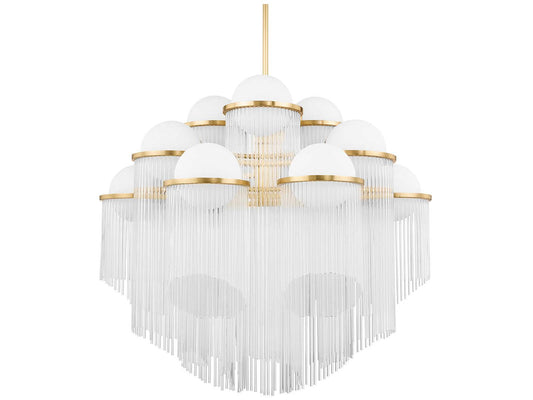 Corbett Lighting 12-Light Celestial Chandelier in Aged Brass