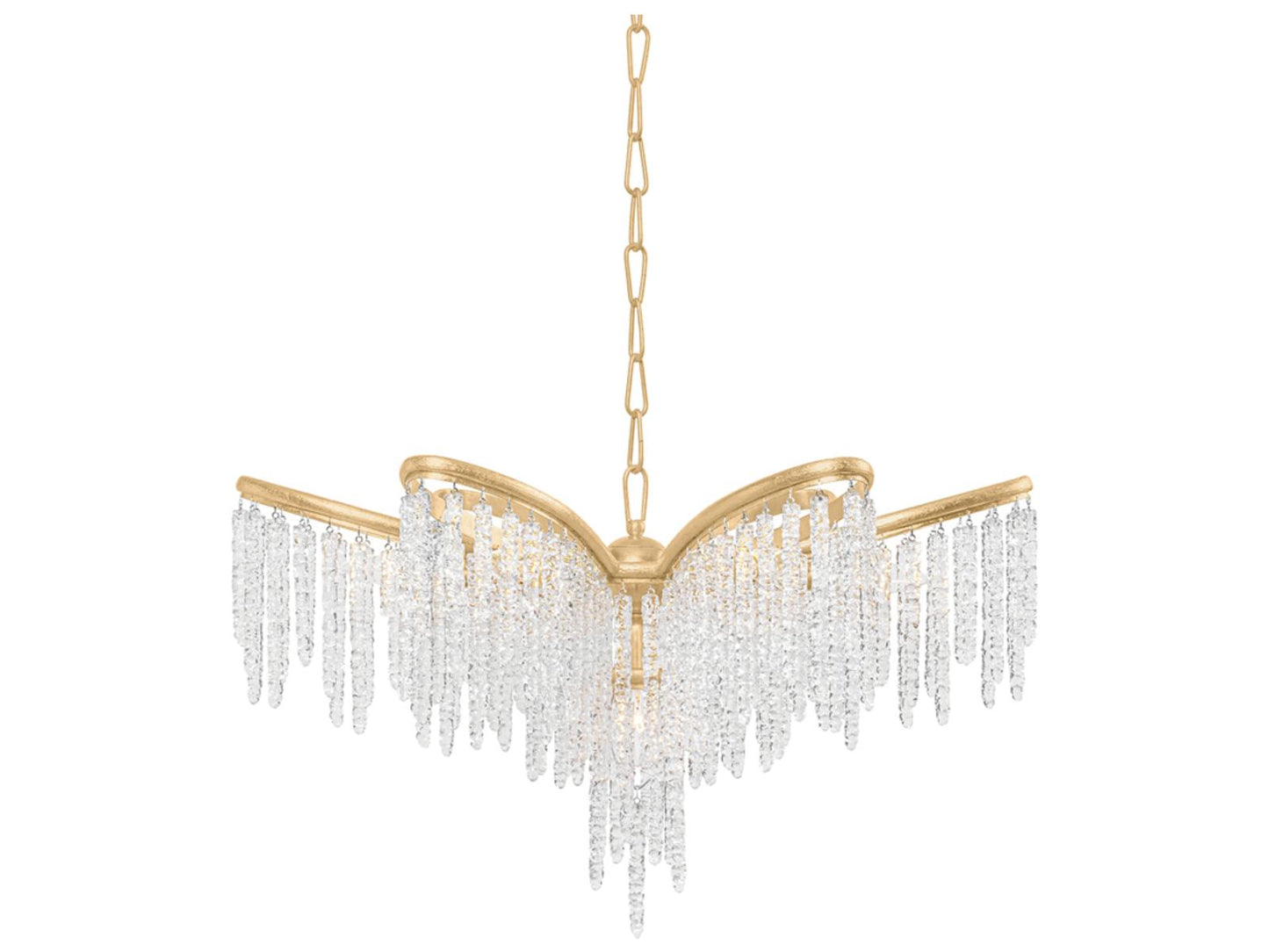 Corbett Lighting 5-Light Pandora Chandelier in Gold Leaf with Clear Crystal