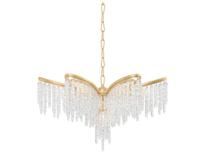 Corbett Lighting 5-Light Pandora Chandelier in Gold Leaf with Clear Crystal
