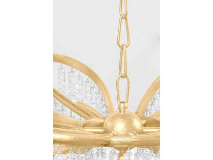 Corbett Lighting 5-Light Pandora Chandelier in Gold Leaf with Clear Crystal