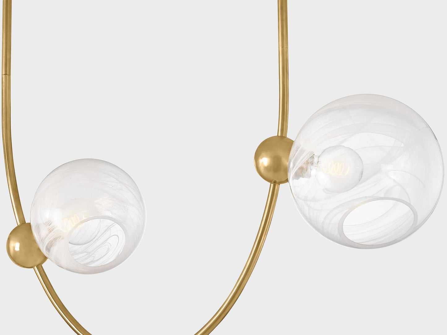 Corbett Lighting 9-Light Astraia Chandelier in Vintage Brass with Remolino Blanco Glass