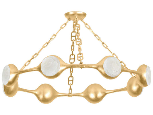 Corbett Lighting Riviere 8-Light LED Chandelier in Vintage Gold Leaf