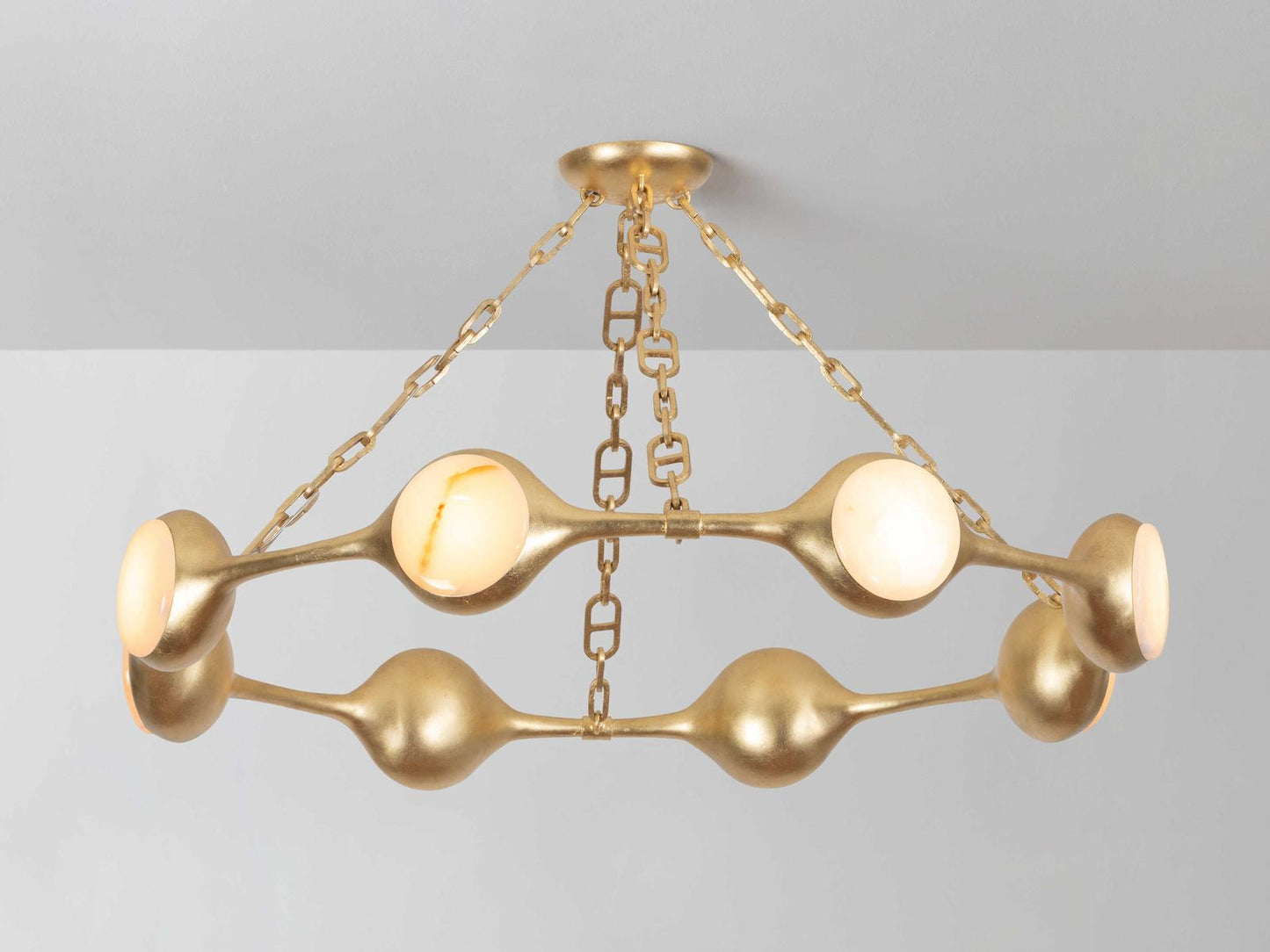 Corbett Lighting Riviere 8-Light LED Chandelier in Vintage Gold Leaf