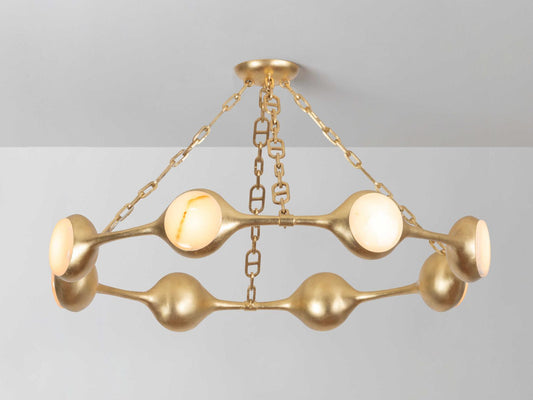 Corbett Lighting Riviere 8-Light LED Chandelier in Vintage Gold Leaf