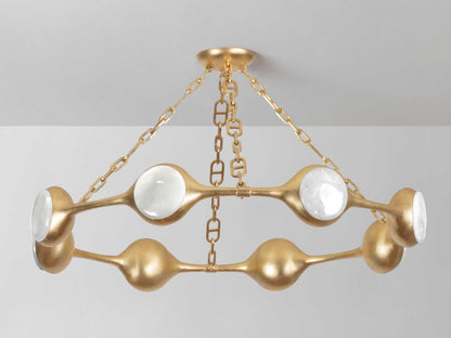 Corbett Lighting Riviere 8-Light LED Chandelier in Vintage Gold Leaf