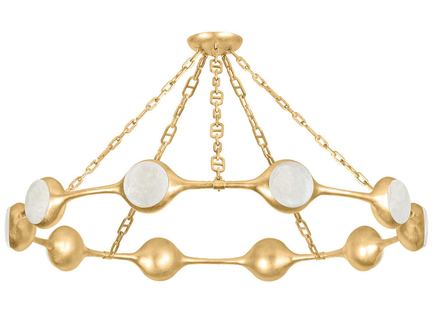 Corbett Lighting 10-Light Riviere Chandelier with Vintage Gold Leaf Finish