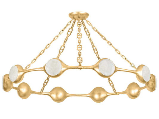 Corbett Lighting 10-Light Riviere Chandelier with Vintage Gold Leaf Finish
