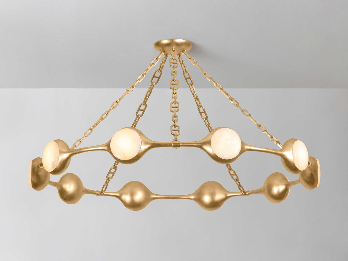 Corbett Lighting 10-Light Riviere Chandelier with Vintage Gold Leaf Finish