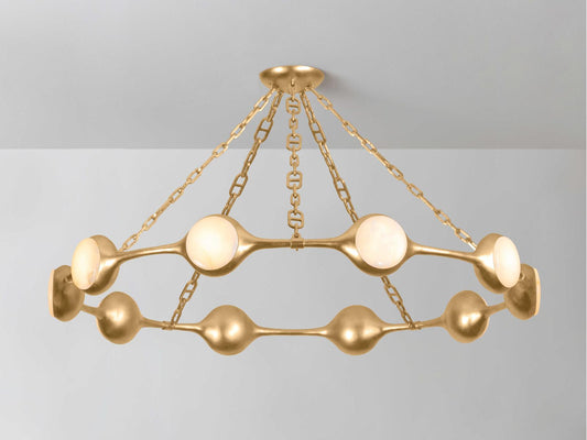 Corbett Lighting 10-Light Riviere Chandelier with Vintage Gold Leaf Finish