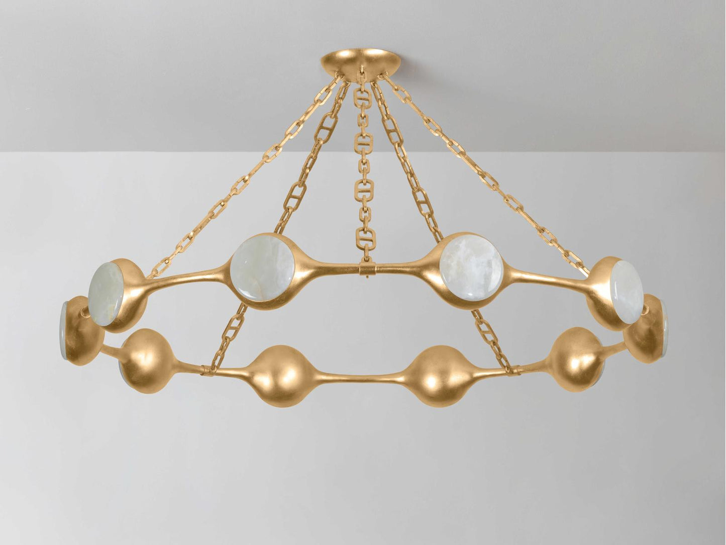 Corbett Lighting 10-Light Riviere Chandelier with Vintage Gold Leaf Finish
