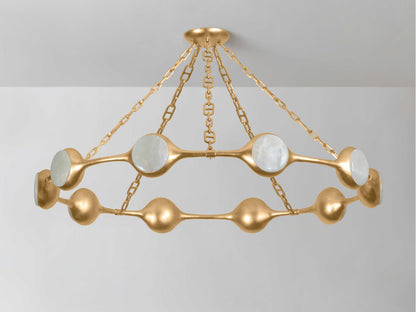 Corbett Lighting 10-Light Riviere Chandelier with Vintage Gold Leaf Finish