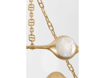 Corbett Lighting 10-Light Riviere Chandelier with Vintage Gold Leaf Finish