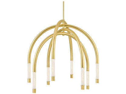 Corbett Lighting 8-Light Zeme LED Chandelier in Vintage Polished Brass