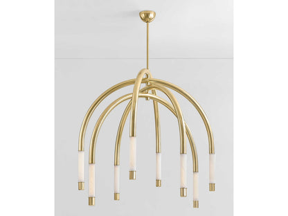 Corbett Lighting 8-Light Zeme LED Chandelier in Vintage Polished Brass