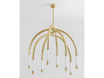 Corbett Lighting 8-Light Zeme LED Chandelier in Vintage Polished Brass