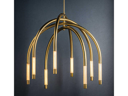 Corbett Lighting 8-Light Zeme LED Chandelier in Vintage Polished Brass