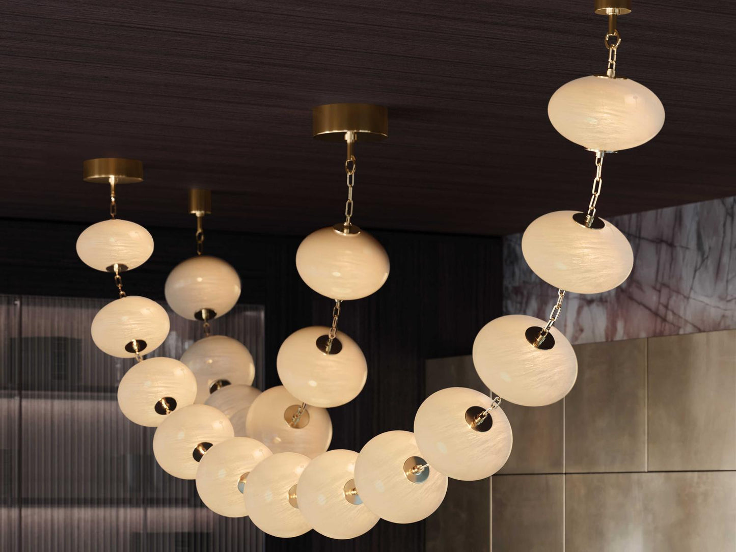Corbett Lighting Nephele 12-Light LED Linear Chandelier in Vintage Polished Brass