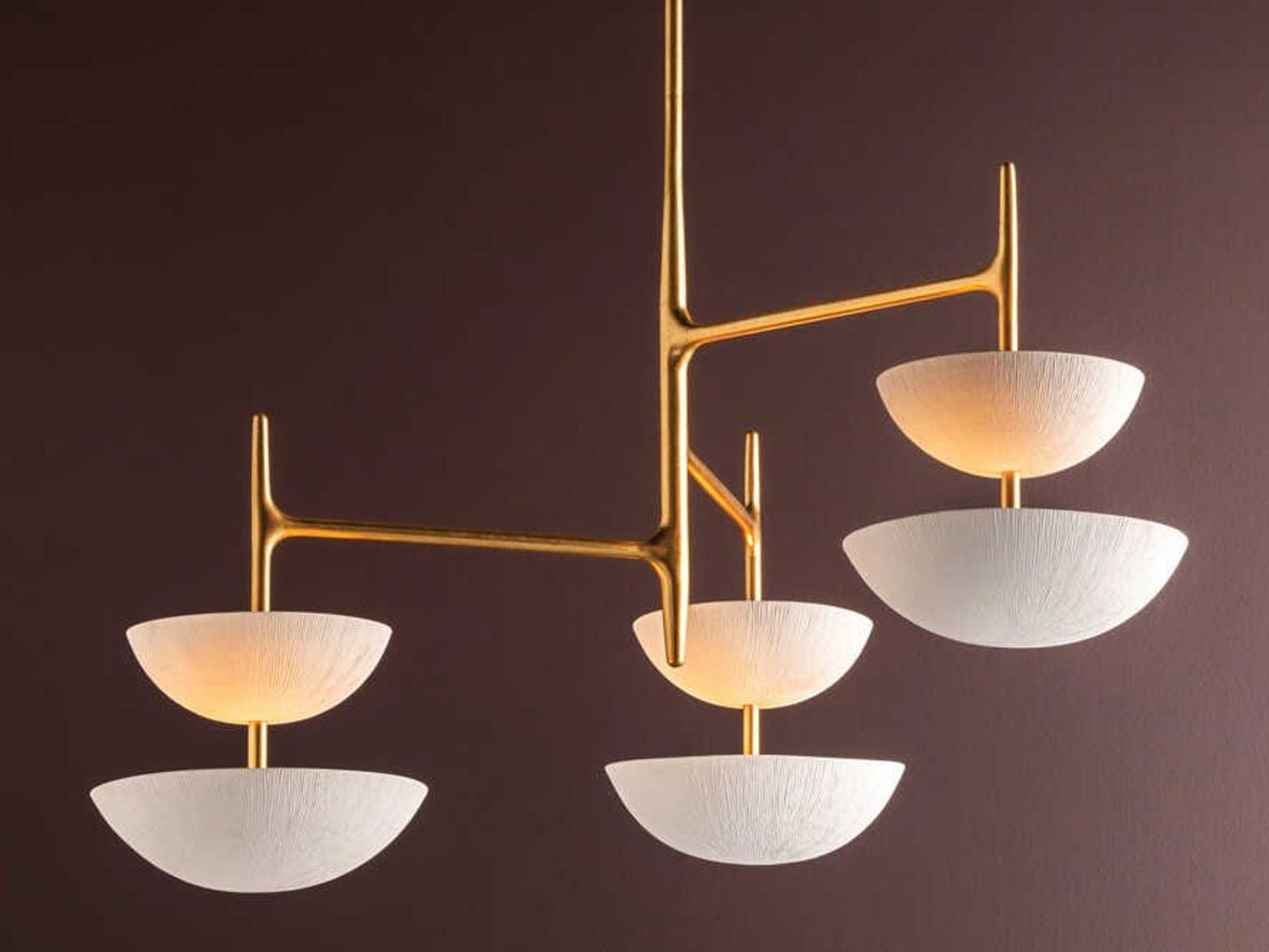 Corbett Lighting 6-Light Evander Chandelier in Vintage Gold Leaf and Gesso White