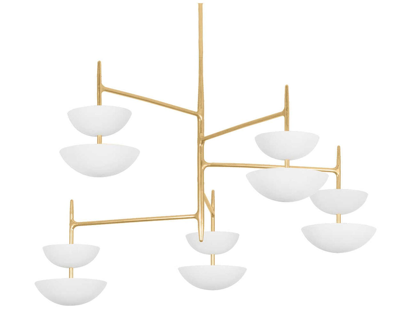 Corbett Lighting Evander 10-Light Integrated LED Chandelier in Vintage Gold Leaf and Gesso White