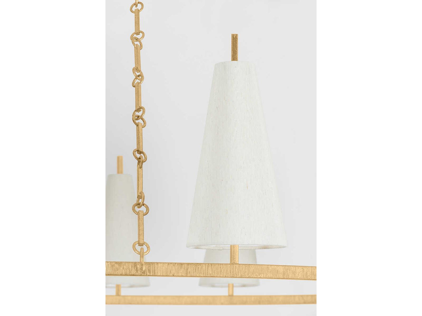 Corbett Lighting 15-Light Tirana Chandelier in Vintage Gold Leaf with Silk Shades